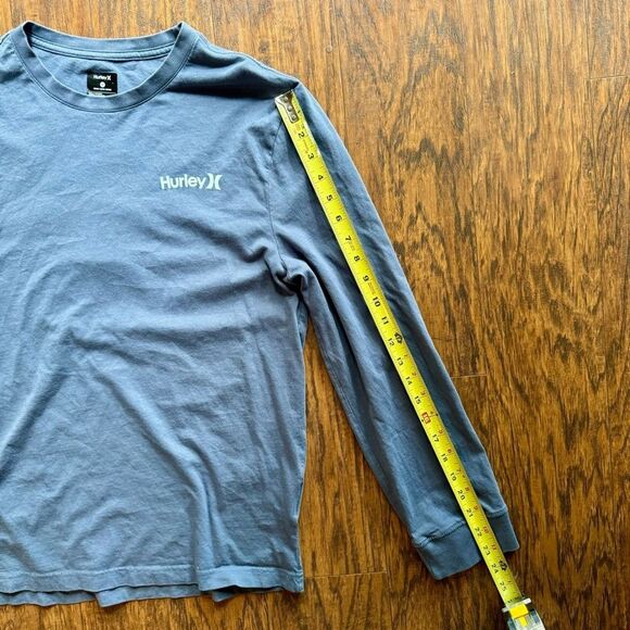 Hurley Mens Long Sleeve T-Shirt 100% Cotton Navy Size Medium Graphic Tee - Picture 6 of 8